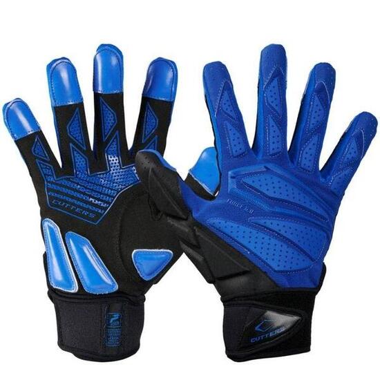 Gants de Football américain Cutters Force 6.0 Lineman Bleu -Cutters