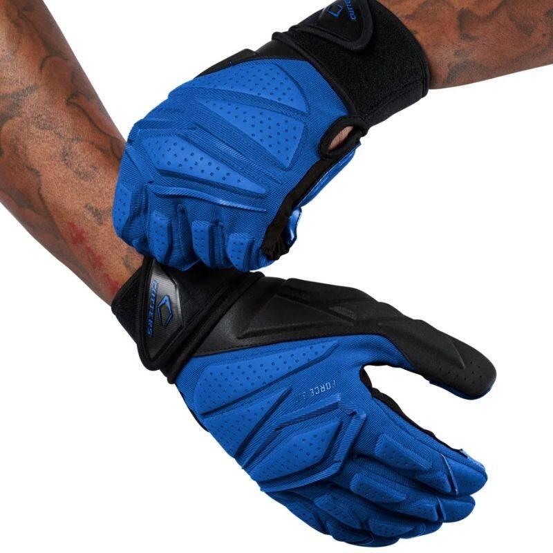 Gants de Football américain Cutters Force 6.0 Lineman Bleu 2/2