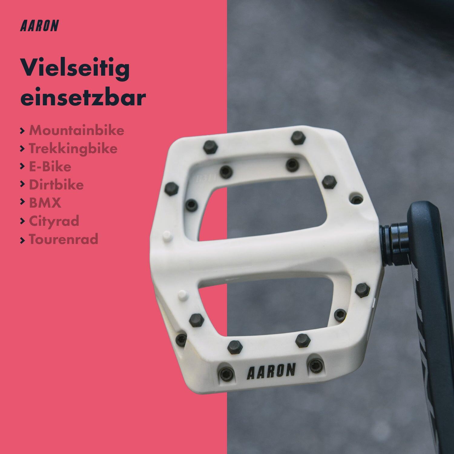 Dirt MTB Pedale, Nylon, große Plattform, 8 Pins pro Seite - Weiß 3/7