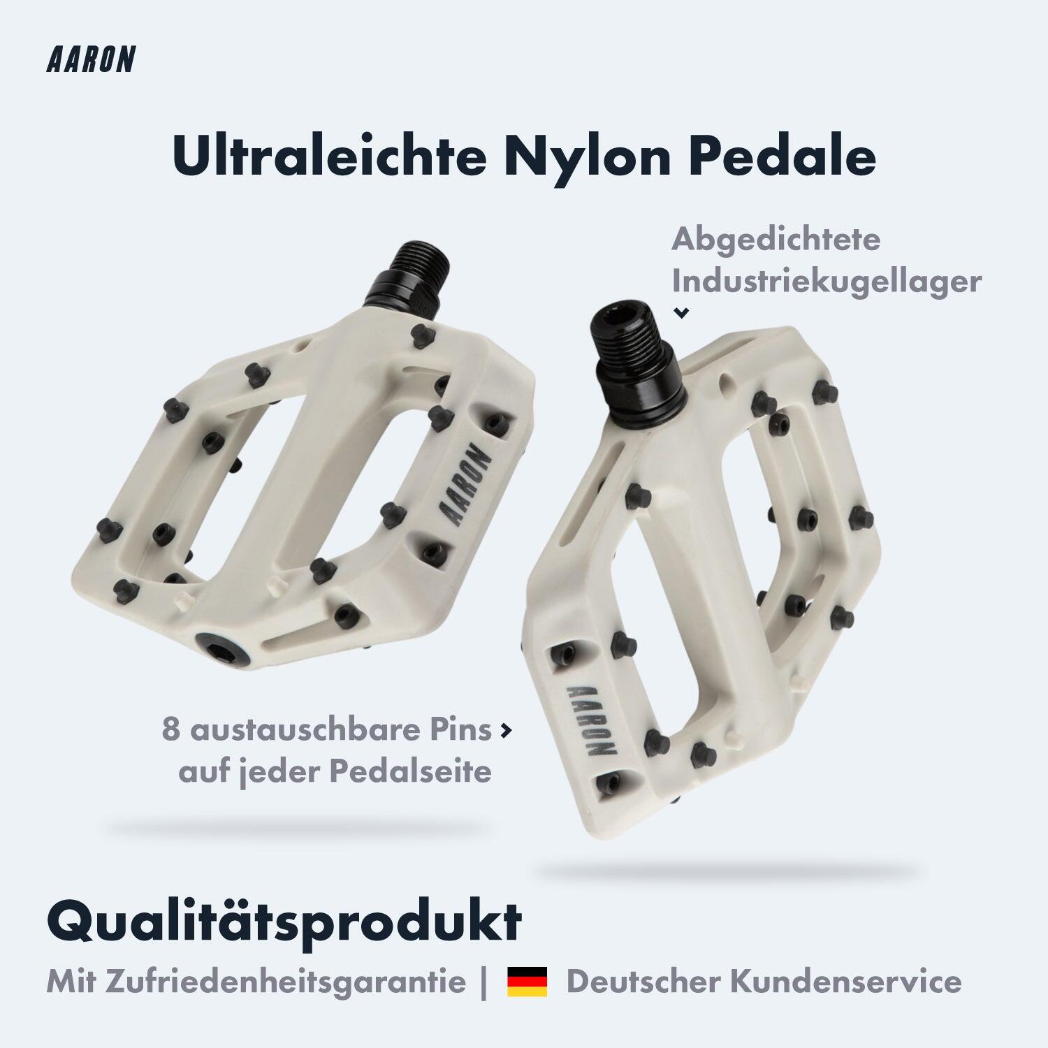 Dirt MTB Pedale, Nylon, große Plattform, 8 Pins pro Seite - Weiß 2/7
