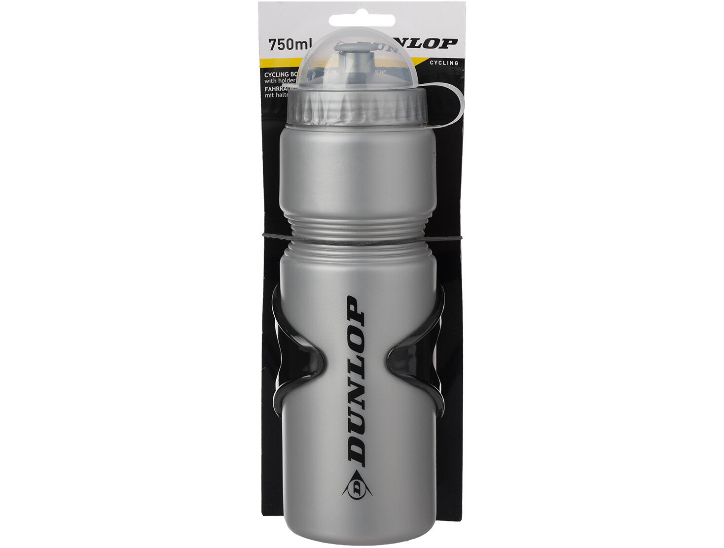 Bidon rowerowy z uchwytem do montażu 750 ml szary DUNLOP 7/7
