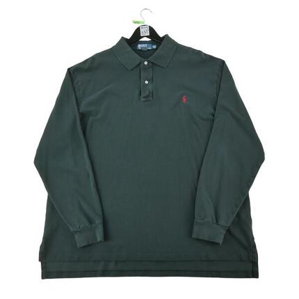 Reconditionné - Polo manches longues Homme Noir - Très Bon État