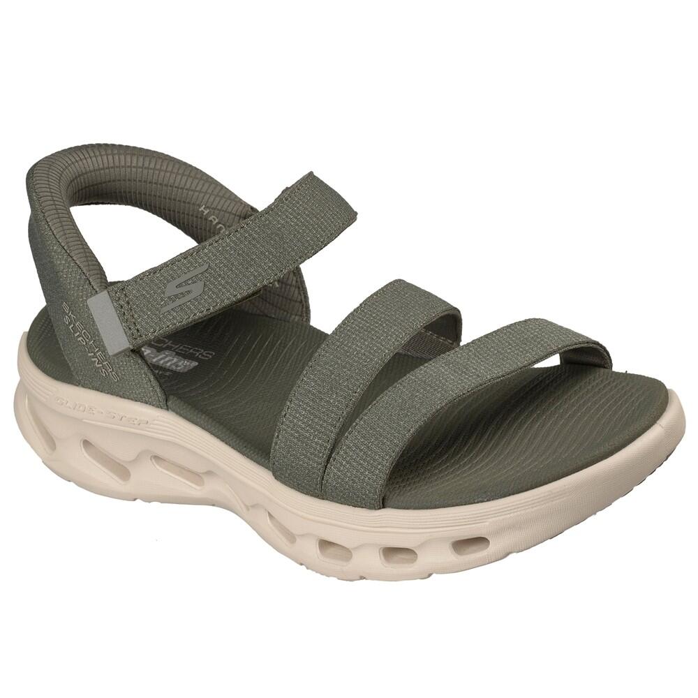 SANDALE FEMME Skechers Slip-ins Go Walk GlideStep KAKI 3/4