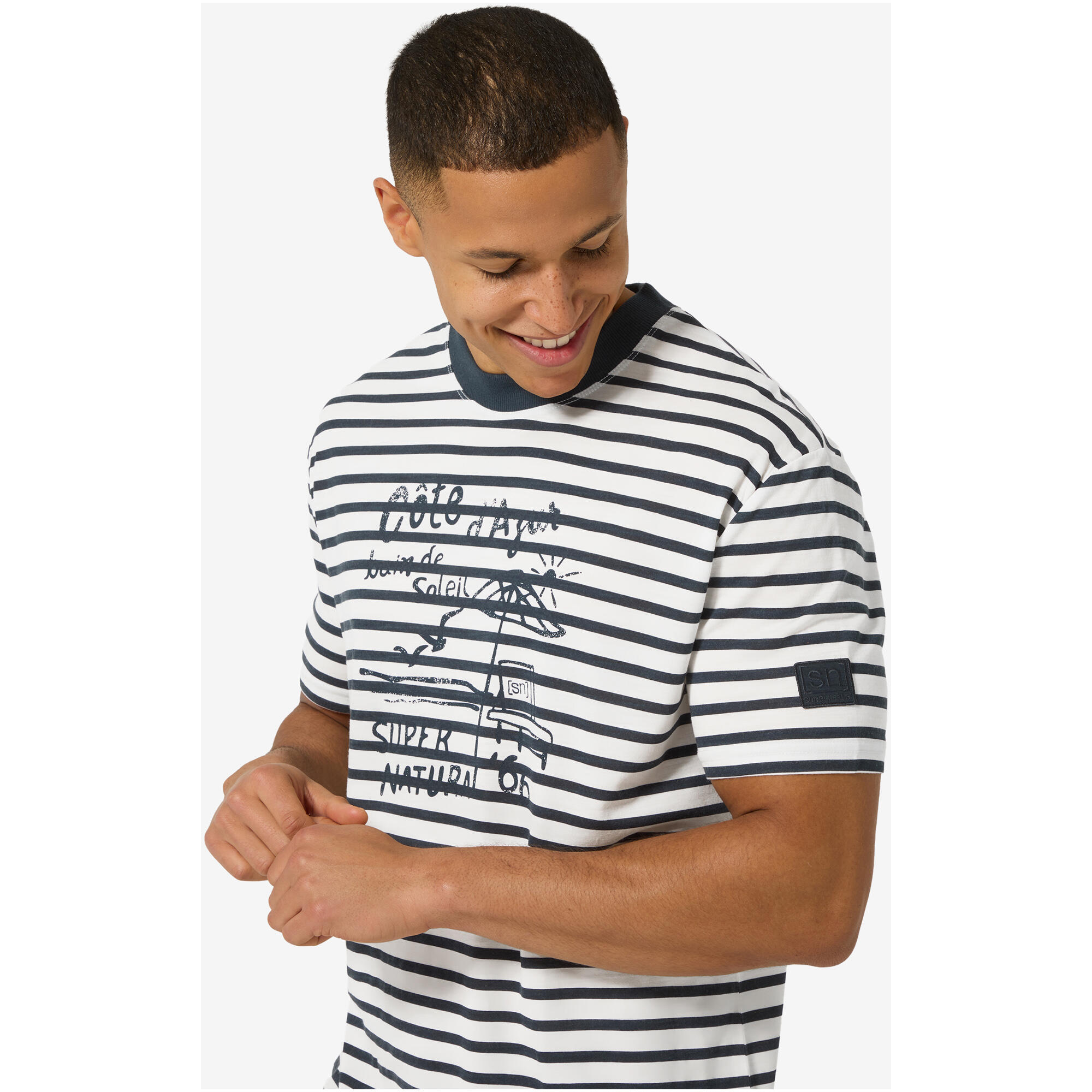 Koszulka męska SUPER.NATURAL M Stripe Cote D'Azur Bio J Tee 3/5