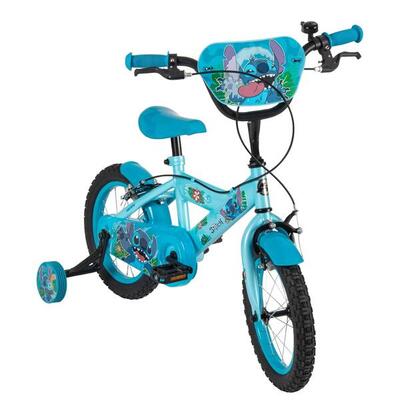 Disney stitch kogellagerfiets voor kinderen 14 inch – fiets met zijwieltjes
