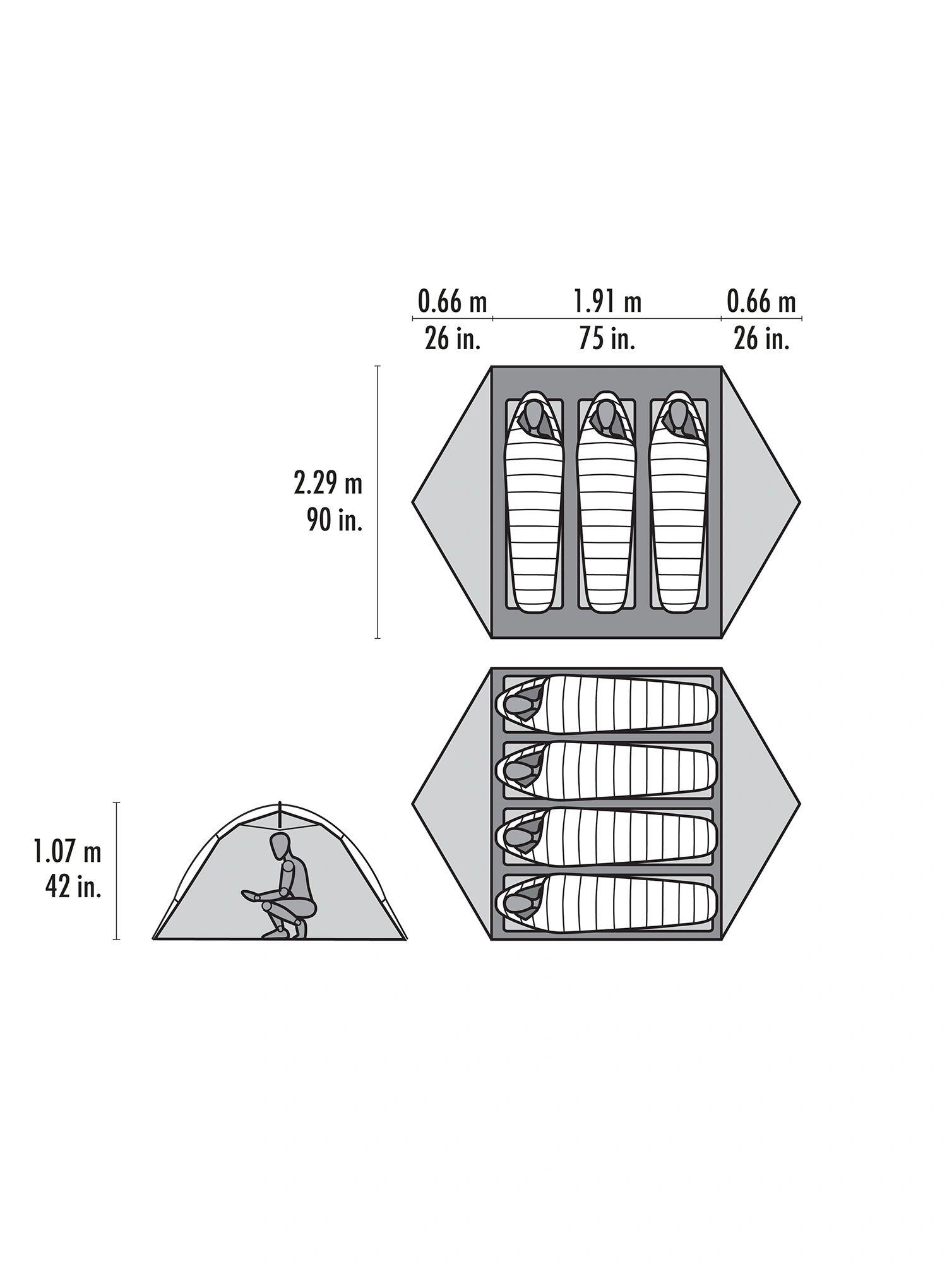 Namiot 3-osobowy MSR Hubba Hubba LT 3P Tent - green 2/7