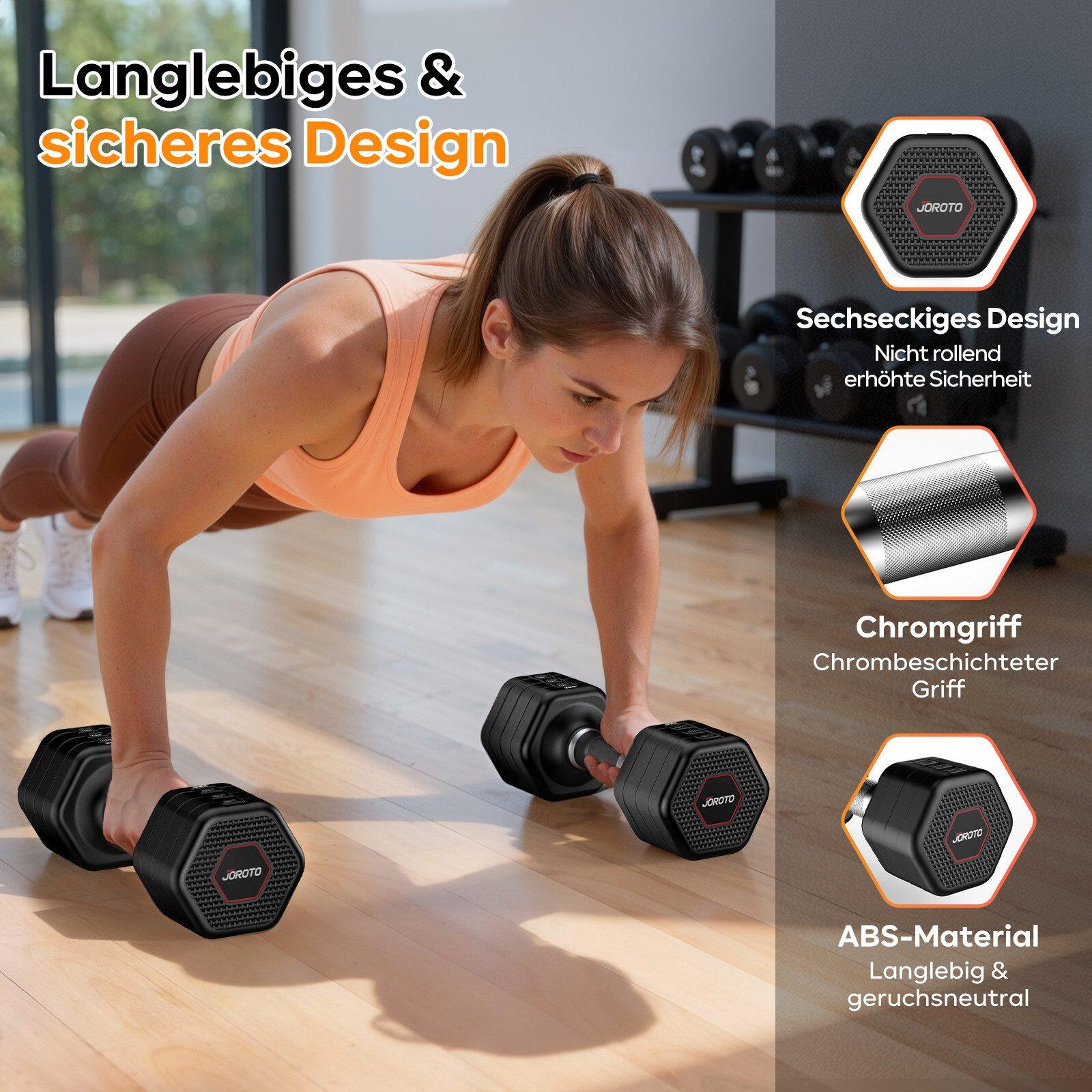 Kit d'haltères 8-en-1, 2 x 5 kg ensemble d'haltères réglables au moins 4 niveaux 4/7
