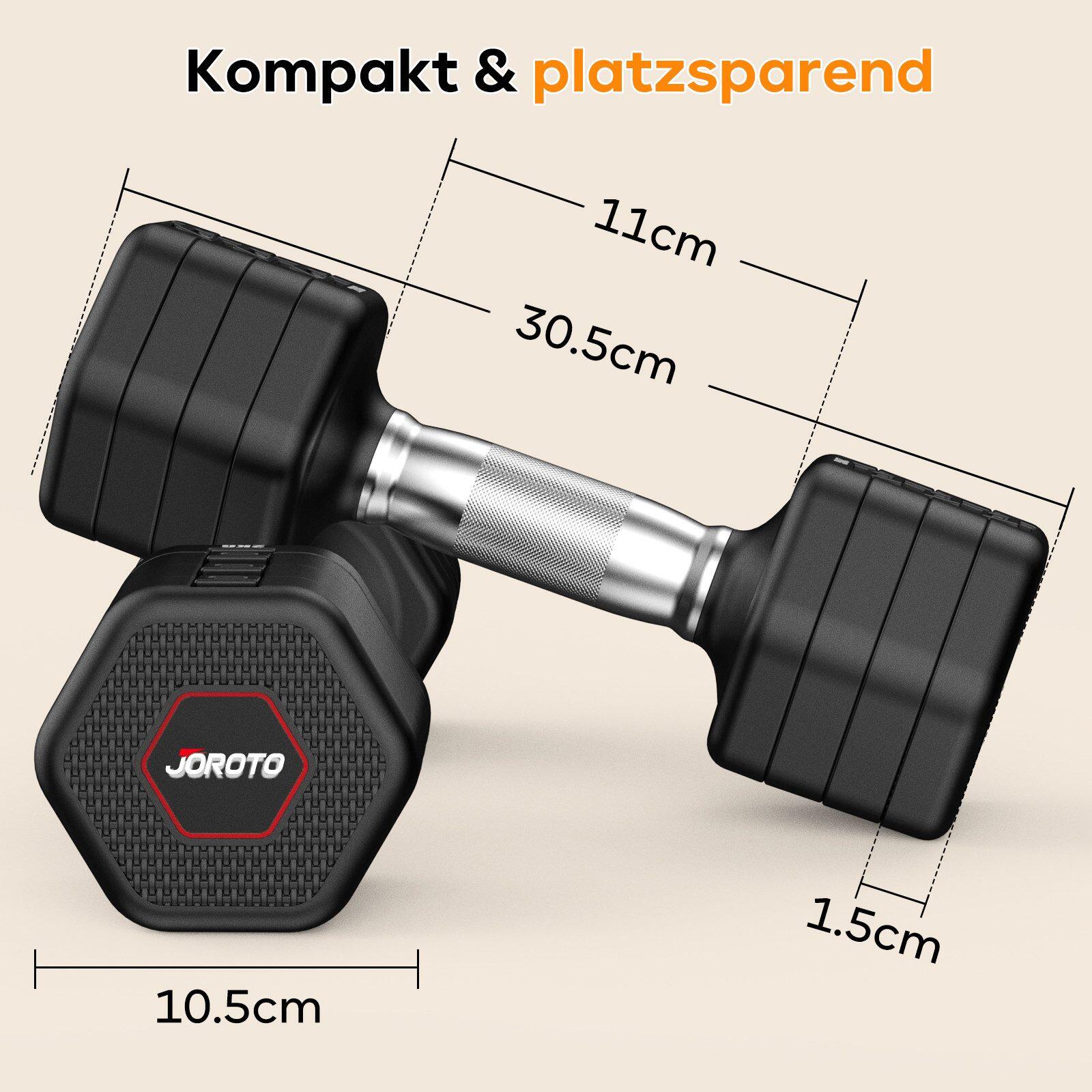 Kit d'haltères 8-en-1, 2 x 5 kg ensemble d'haltères réglables au moins 4 niveaux 6/7