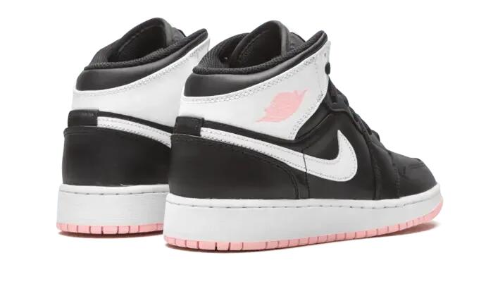 Jordan 1 Mid Arctic Pink Black (GS) 3/4