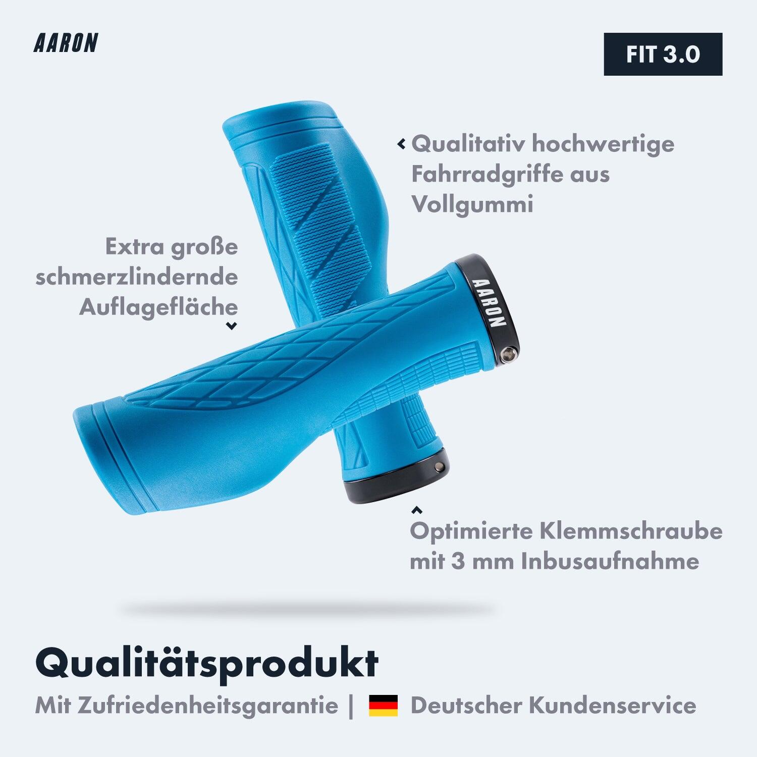 FIT Fahrradgriffe - Ergonomisch, rutschfest, mit Klemmring - Blau 2/7