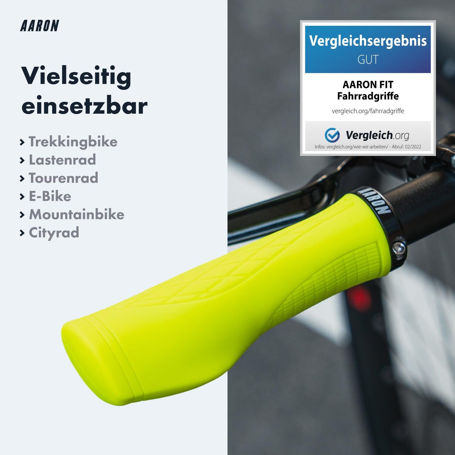 FIT Fahrradgriffe - Ergonomisch, rutschfest, mit Klemmring - Gelb 3/7