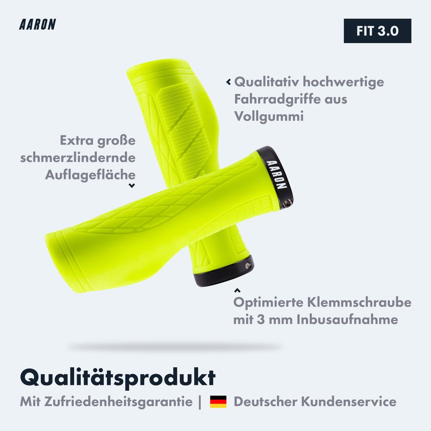 FIT Fahrradgriffe - Ergonomisch, rutschfest, mit Klemmring - Gelb 2/7
