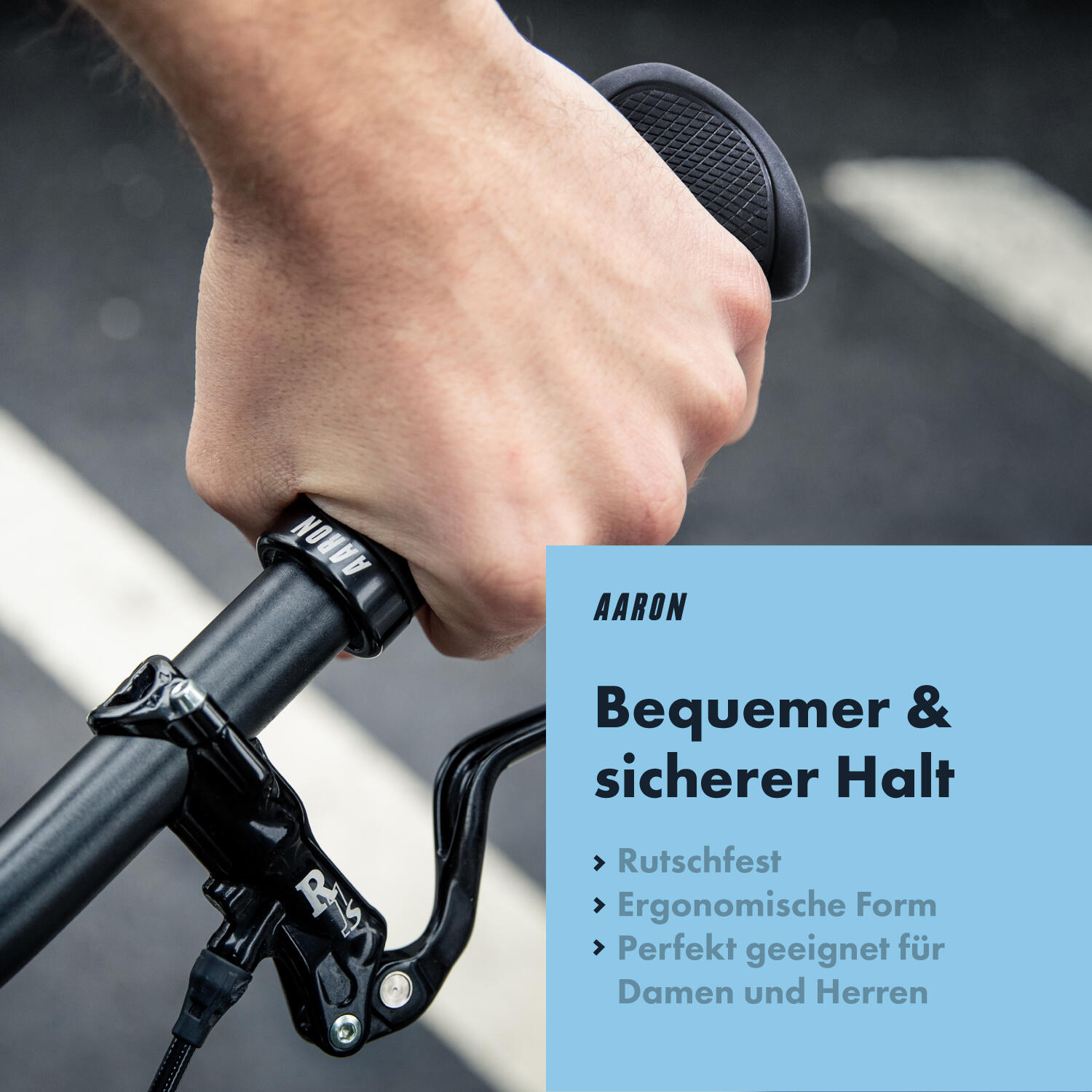 Ergonomic Fahrradgriff mit Gel-Dämpfung 140 mm, Schraubklemmung, schwarz 3/5