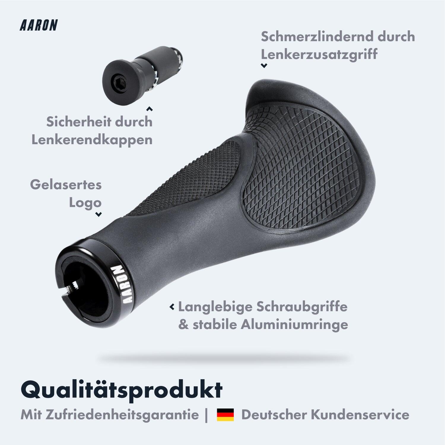 Ergonomic Fahrradgriff mit Gel-Dämpfung 140 mm, Schraubklemmung, schwarz 2/5