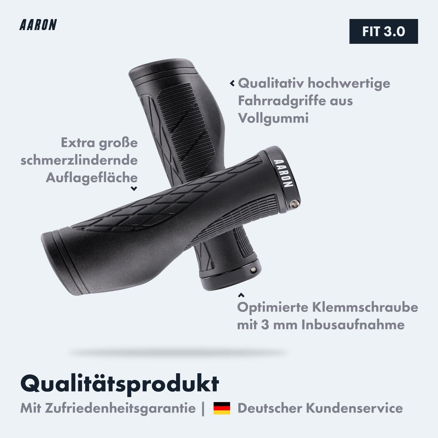 FIT Fahrradgriffe - Ergonomisch, rutschfest, mit Klemmring - Schwarz 2/6