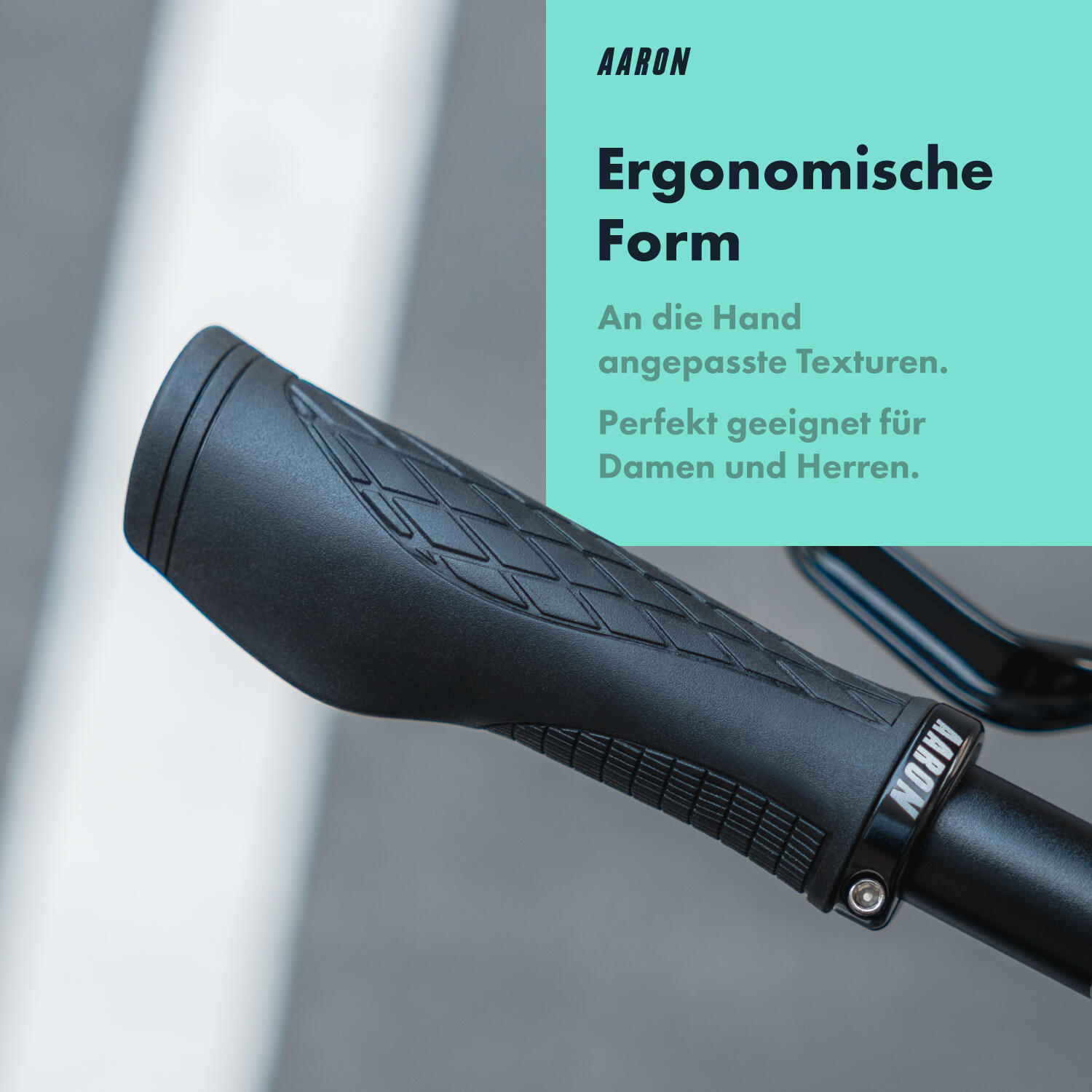 FIT Fahrradgriffe - Ergonomisch, rutschfest, mit Klemmring - Schwarz 5/6