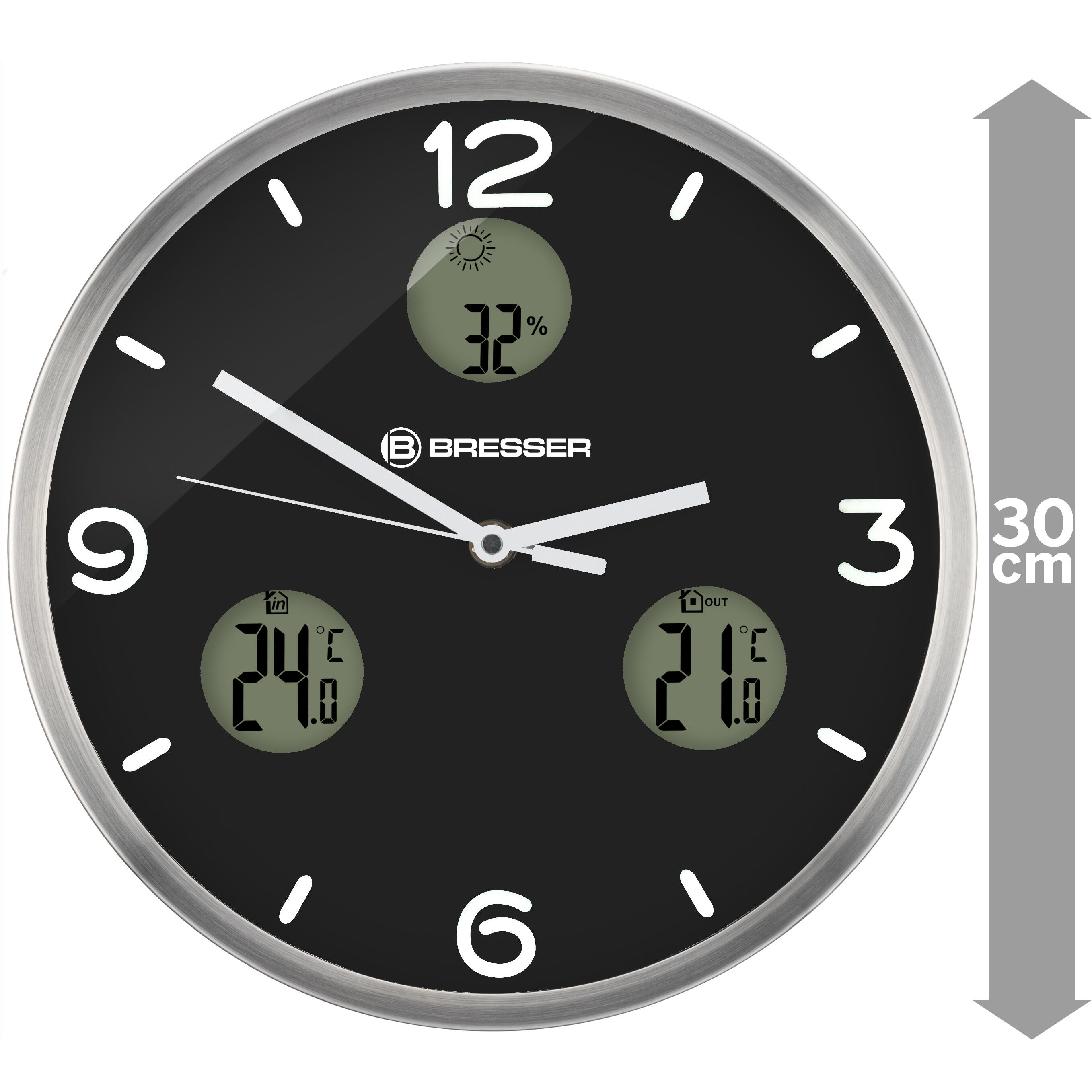MyTime Io NX Horloge murale radio pilotée avec Mesure de Temperature et Humidit 6/6