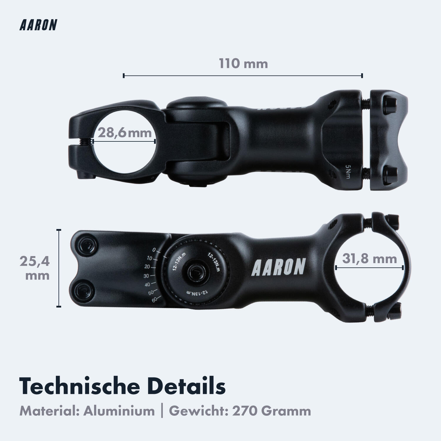 Stem Flex - Verstellbarer Fahrradvorbau - für 31,8 mm Lenker, 110 mm Länge 5/5