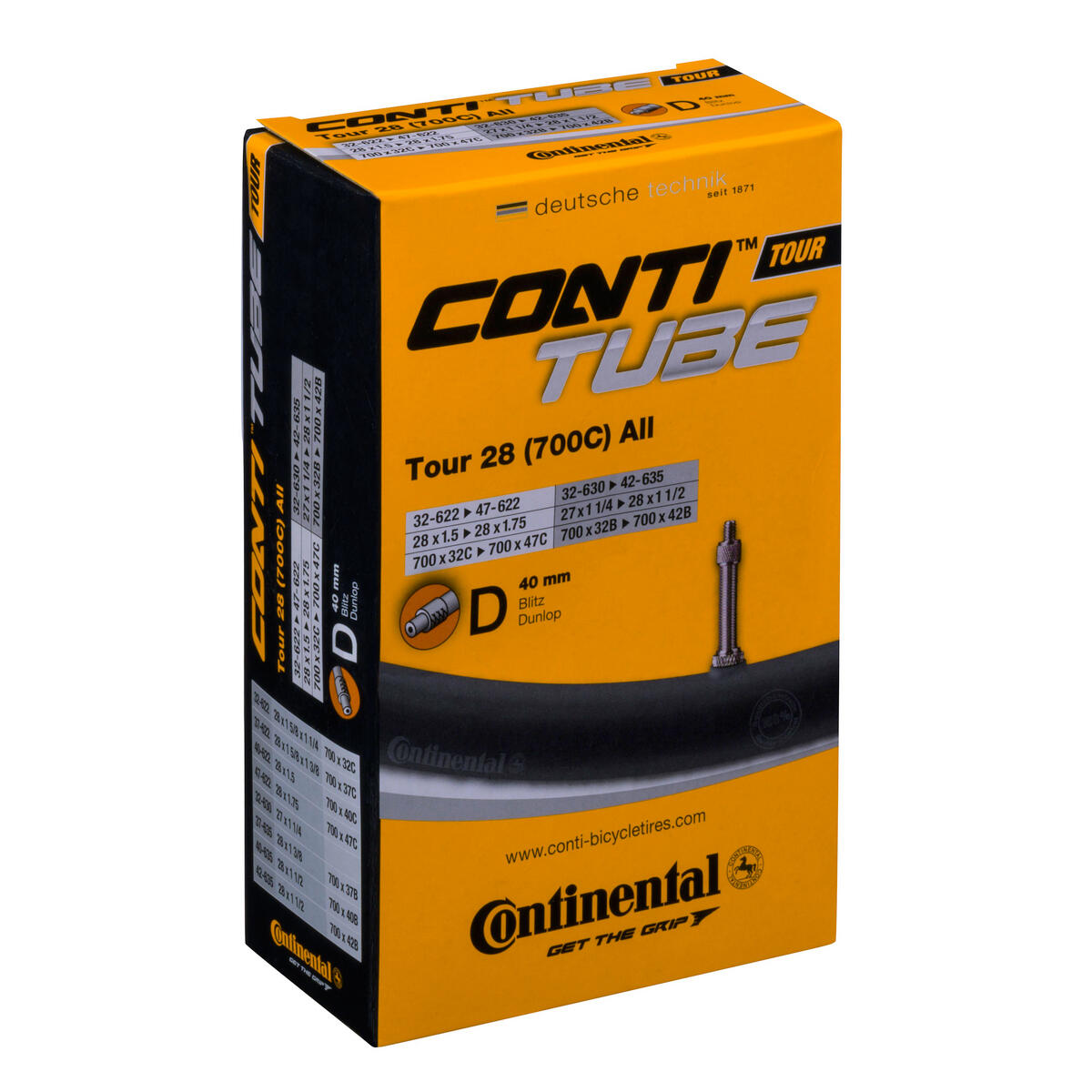 Continental Schlauch Tour 28 all 27/28x1 1/4-1.75" 32/47-622/635 DV 40mm 2/7