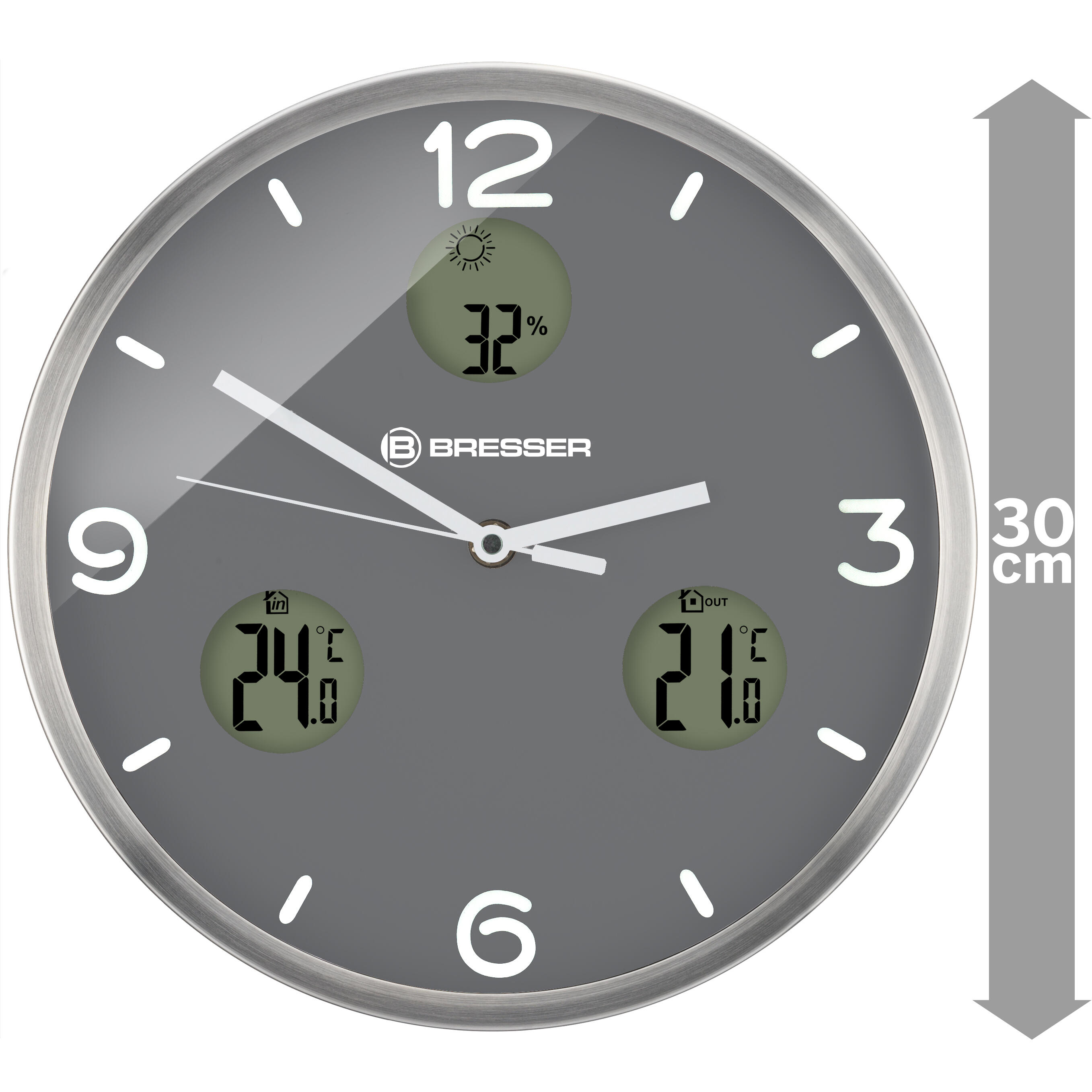 MyTime Io NX Horloge murale radio pilotée avec Mesure de Temperature et Humidit 6/6