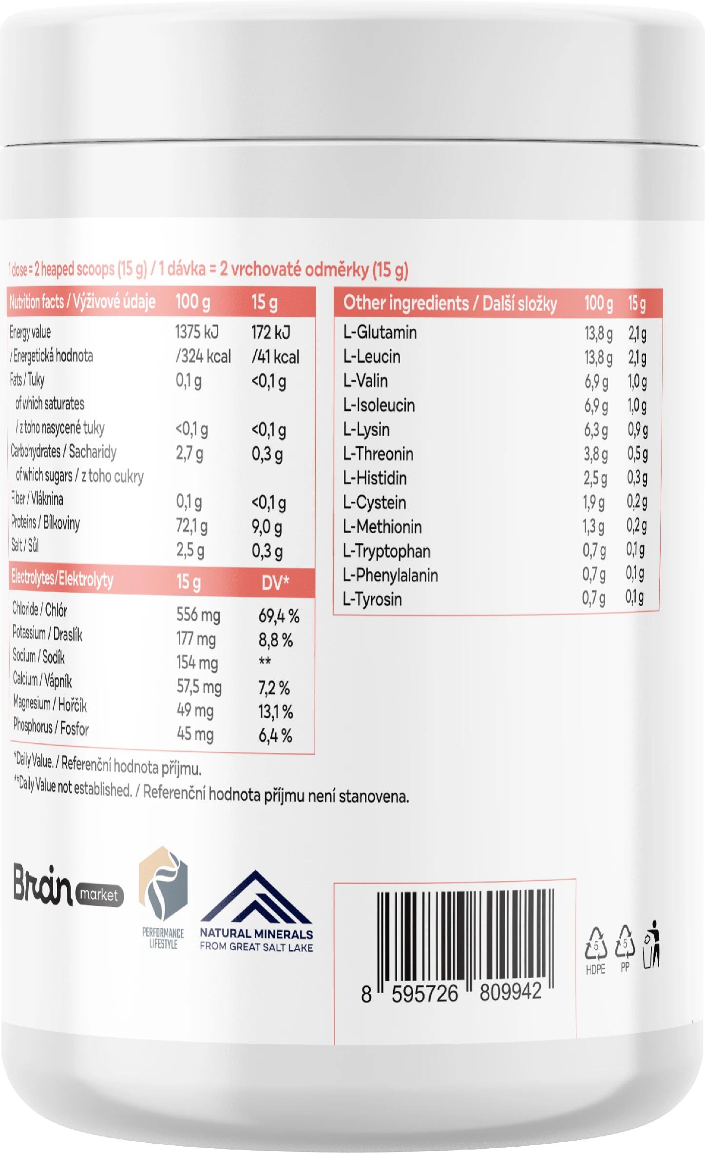 Aminokyselinový nápoj EAA s elektrolyty 6/7