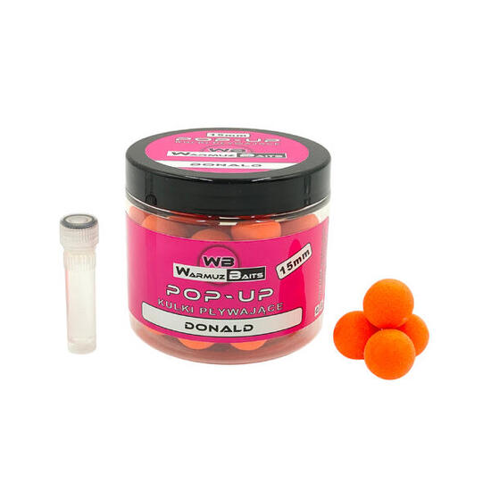 Kulki Pływające Pop Up 15mm + dopalacz Warmuz Baits 200ml DONALD