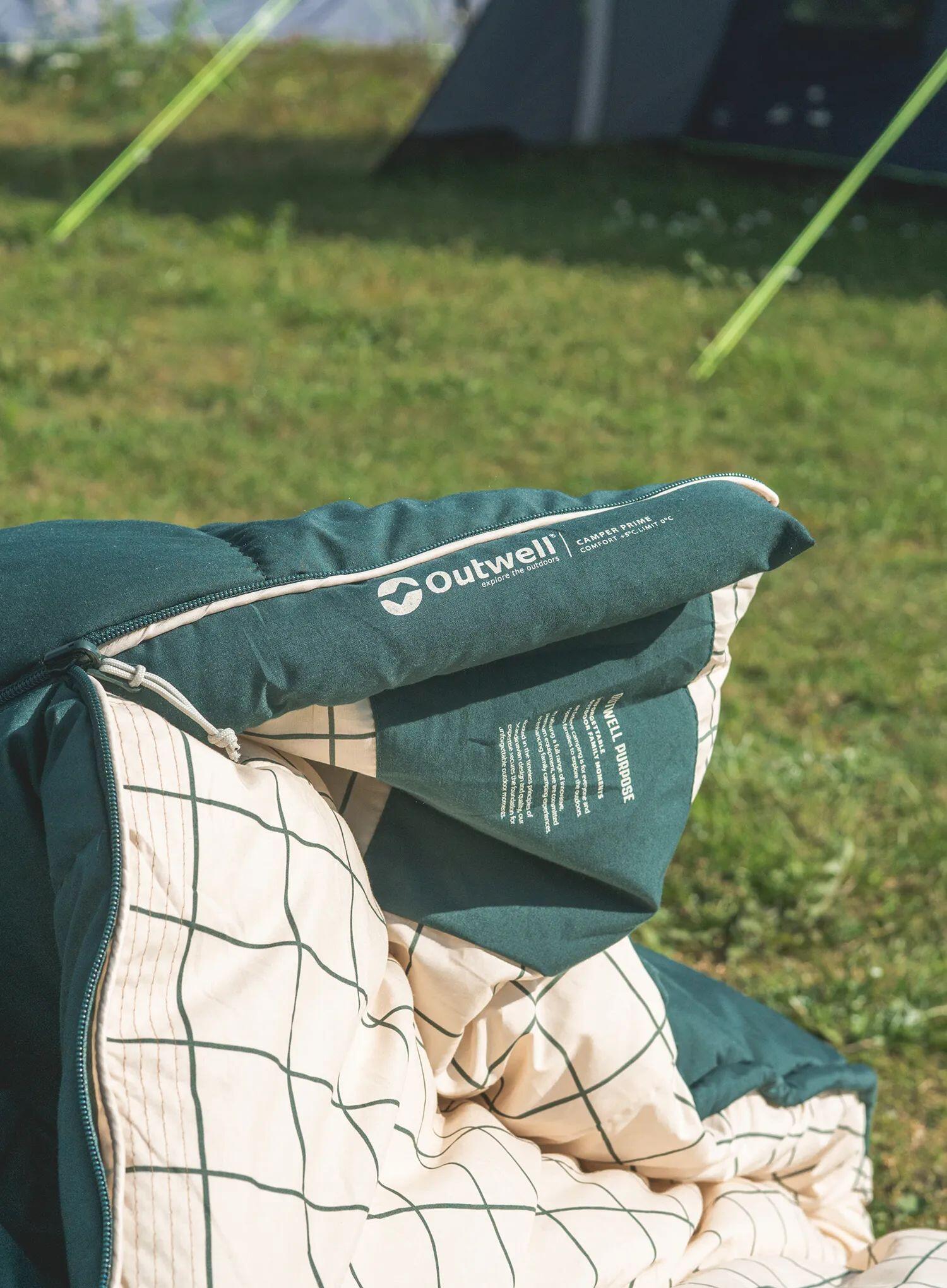 Śpiwór turystyczny z poduszką Outwell Camper Prime Green 235 x 90 cm (-15°C) 7/7