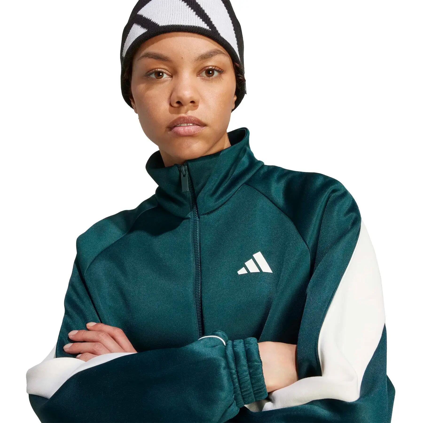 Hooded polar sweatshirts for Women Adidas Stadium Green. 6/6