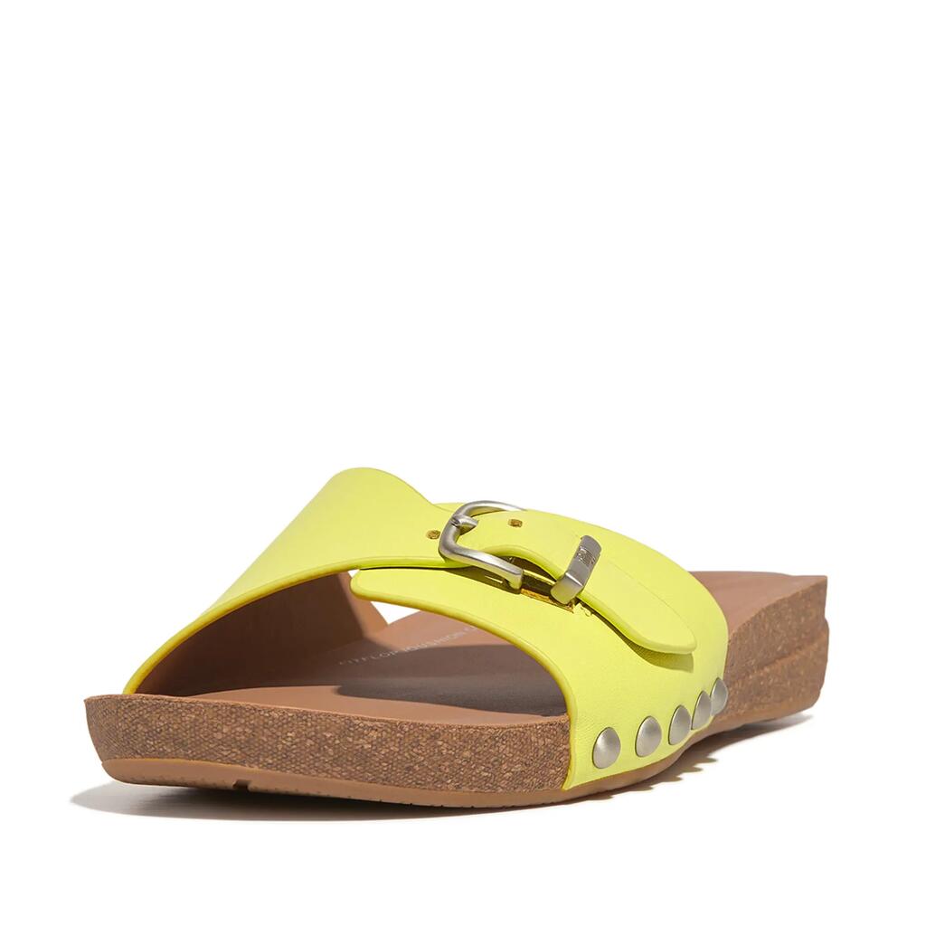 FitFlop Iqushion Adjustable Buckle Leather Slides