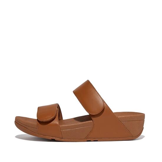 Kobiece skórzane sandały na koturnie z regulacją FitFlop Lulu