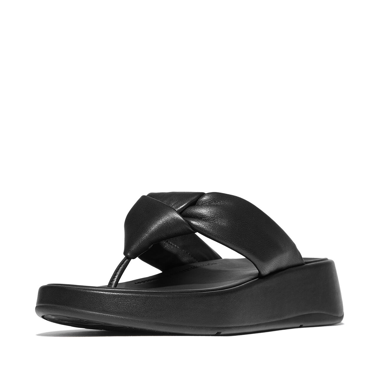 Sandalias de mujer FitFlop F-Mode Knot Soft-Leather Flatform Toe-Post 2/7
