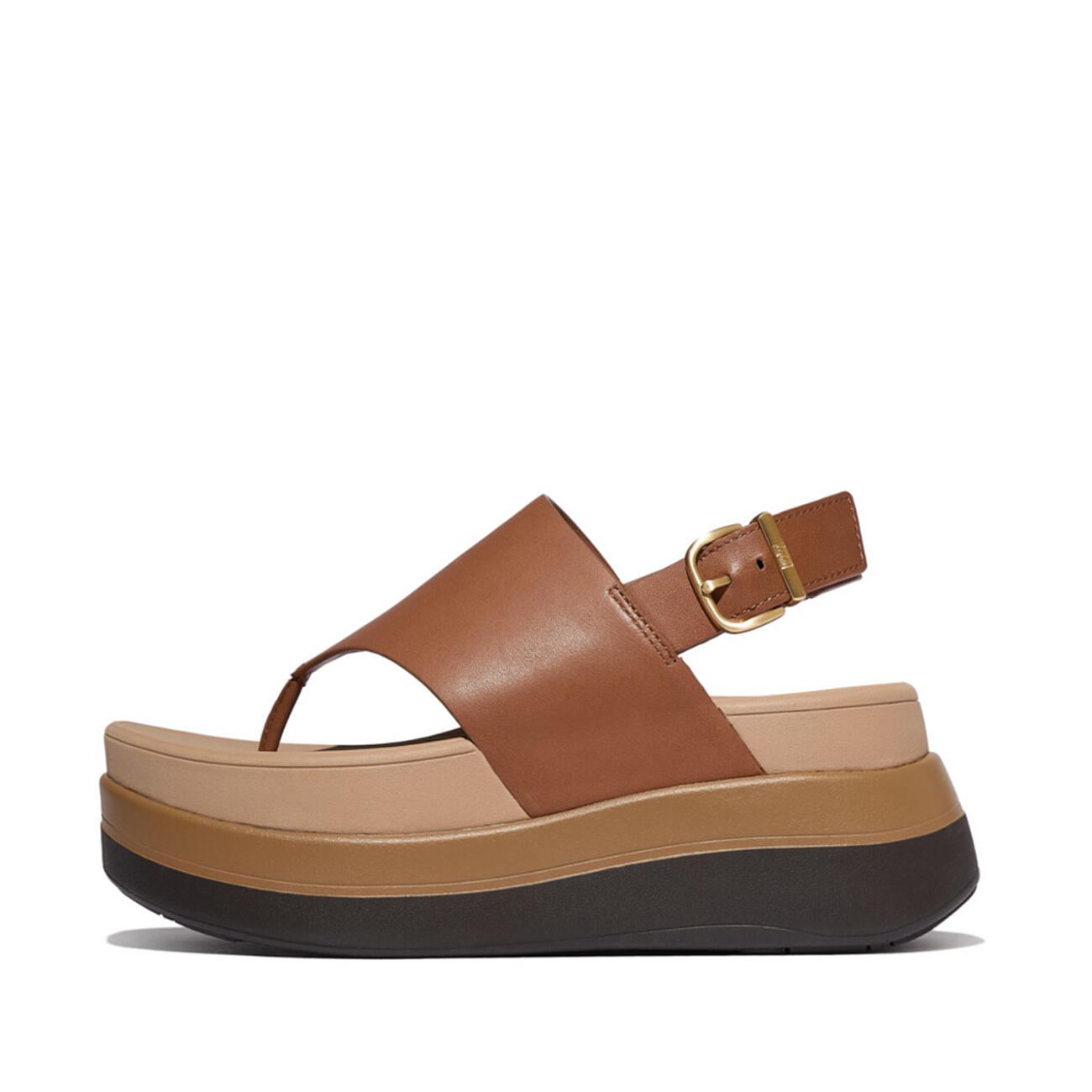 Keilabsatzsandalen aus Leder mit Fersenriemen für Damen FitFlop F-Mode 2/7