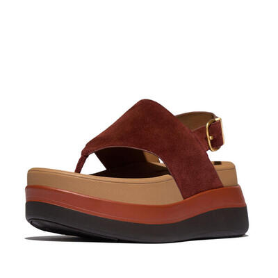 Dames suède sleehak sandalen met achterband fitflop f-mode