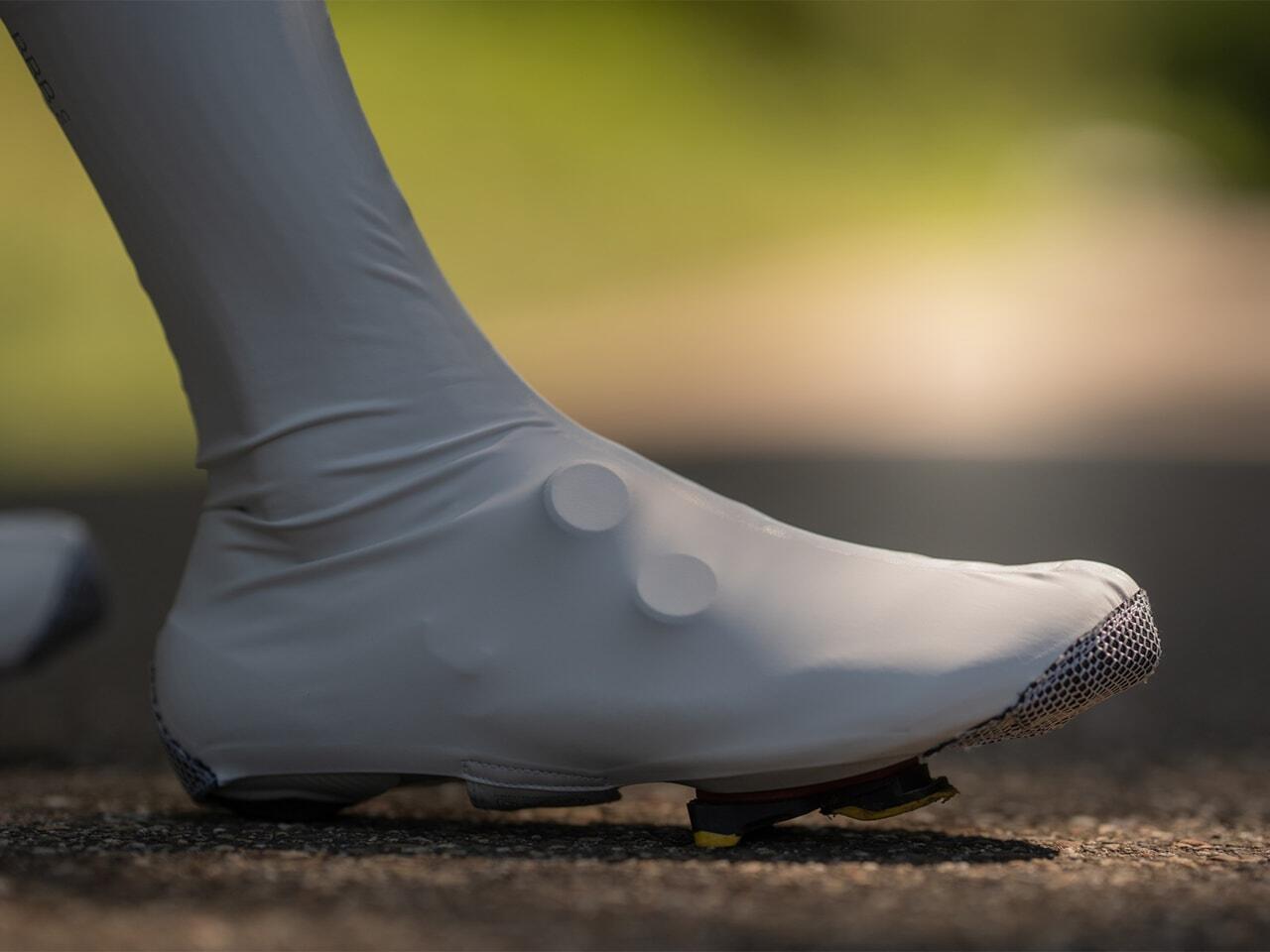 Wasserdichte Fahrrad Überschuhe Unisex Aerodynamisch und Leicht 47/48 Weiß 6/8