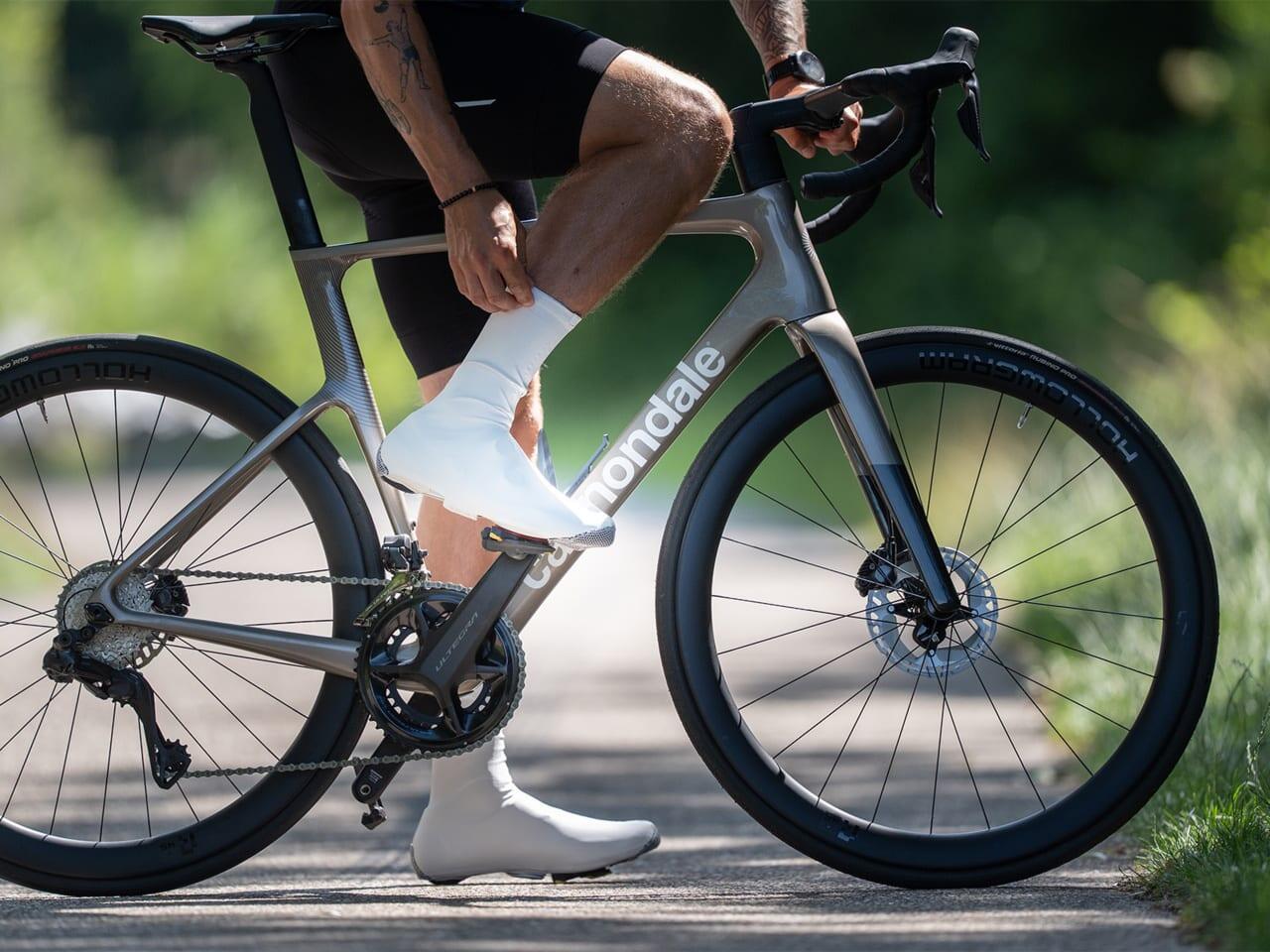 Wasserdichte Fahrrad Überschuhe Unisex Aerodynamisch und Leicht 47/48 Weiß 7/8