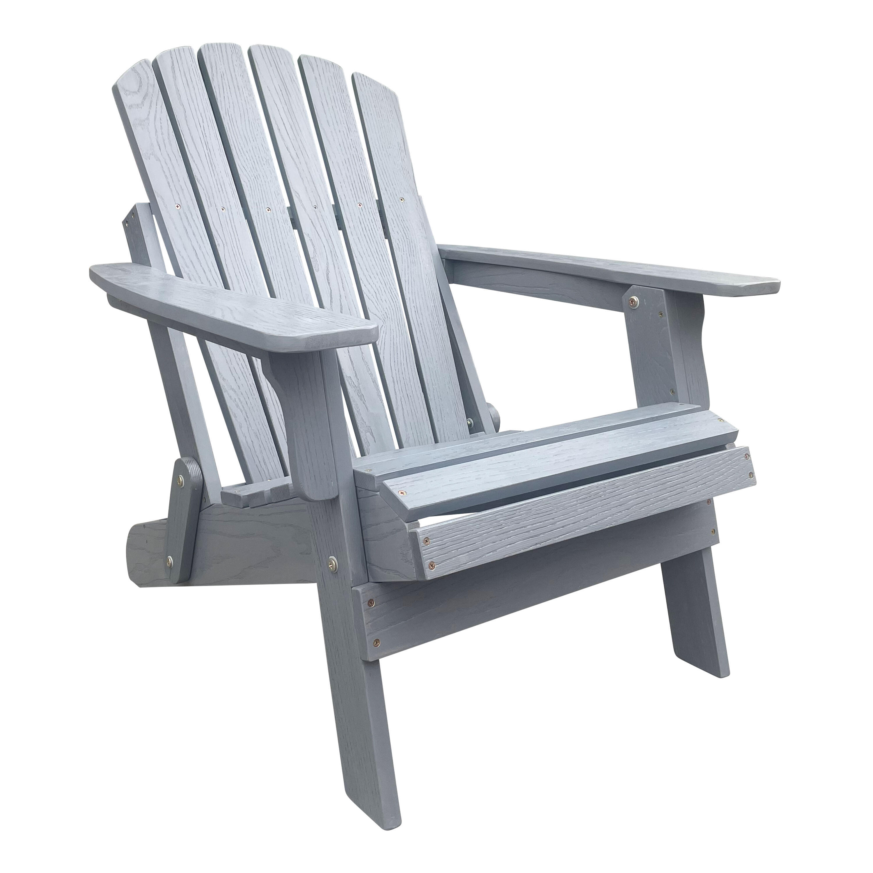 Sedia da campeggio Adirondack, Rosalie, legno, grigia 6/7