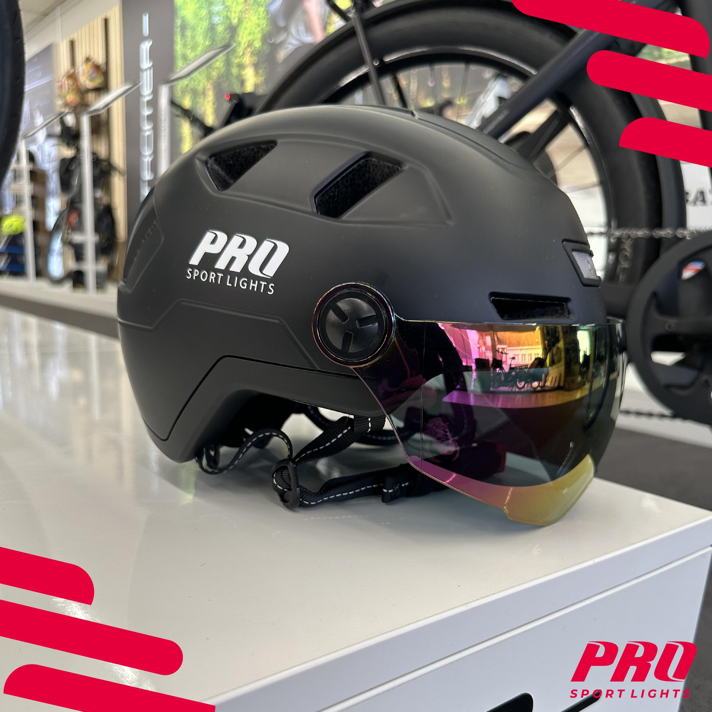 Casco da bicicletta Speed Pedelec Adulti 2 visiere e illuminazione a LED 2/7