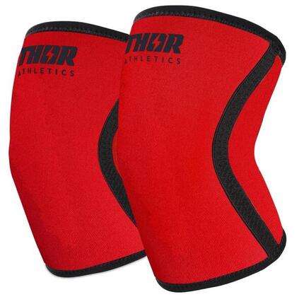 Rodilleras - 7 mm - Neopreno - Powerlifting - Rojo - Talla: XS