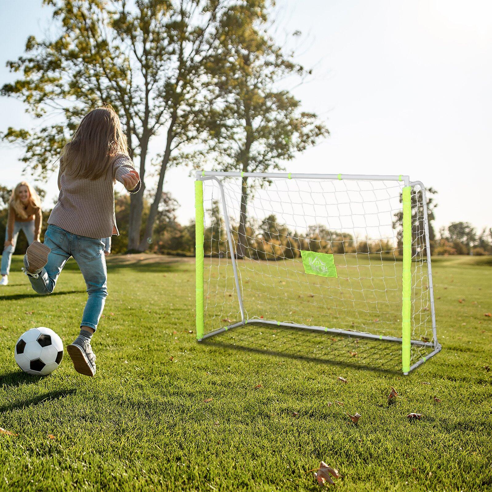 HOMCOM Porta Calcio per Adulti e Bambini con Bersaglio e Pali in Tessuto Oxford 2/7