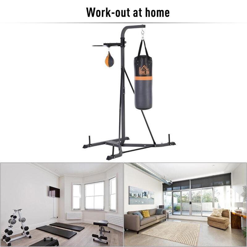 Stație de box HOMCOM cu minge de box, înălțime reglabilă pentru fitness