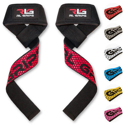 Fitness straps gewichtheffen krachttraining rl grips geel met antislip grip