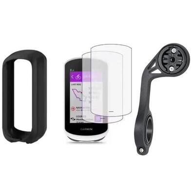 3-in-1 pakket garmin edge explore 2: siliconen hoes, 2 glazen, xl houder