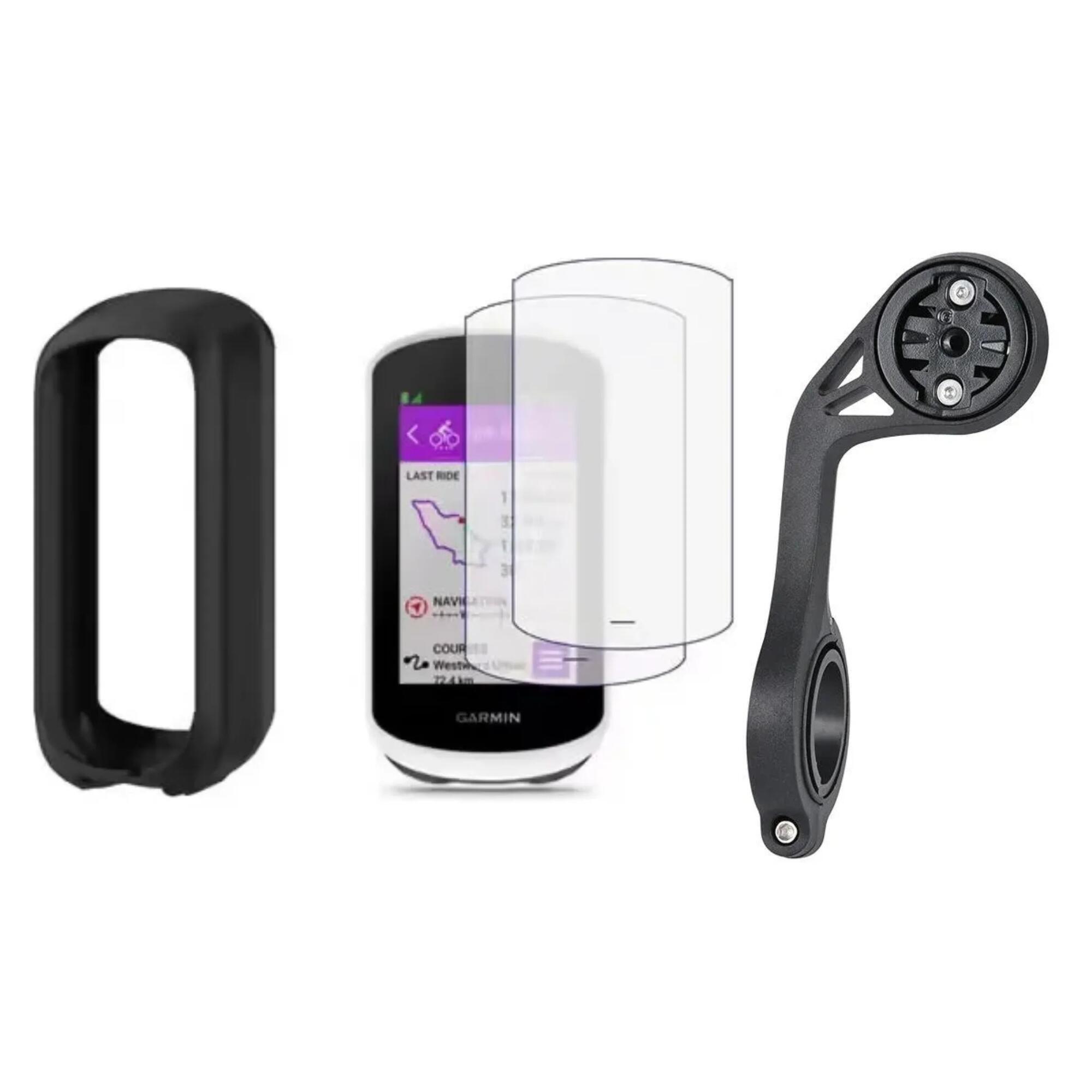VELKYNE Balíček 3-v-1 Garmin Edge Explore 2: silikonové pouzdro, 2 skla, XL držák