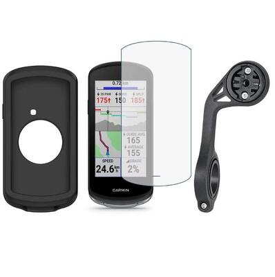 3-in-1 pakket bescherming garmin edge 1040 – hoes, glas, houder