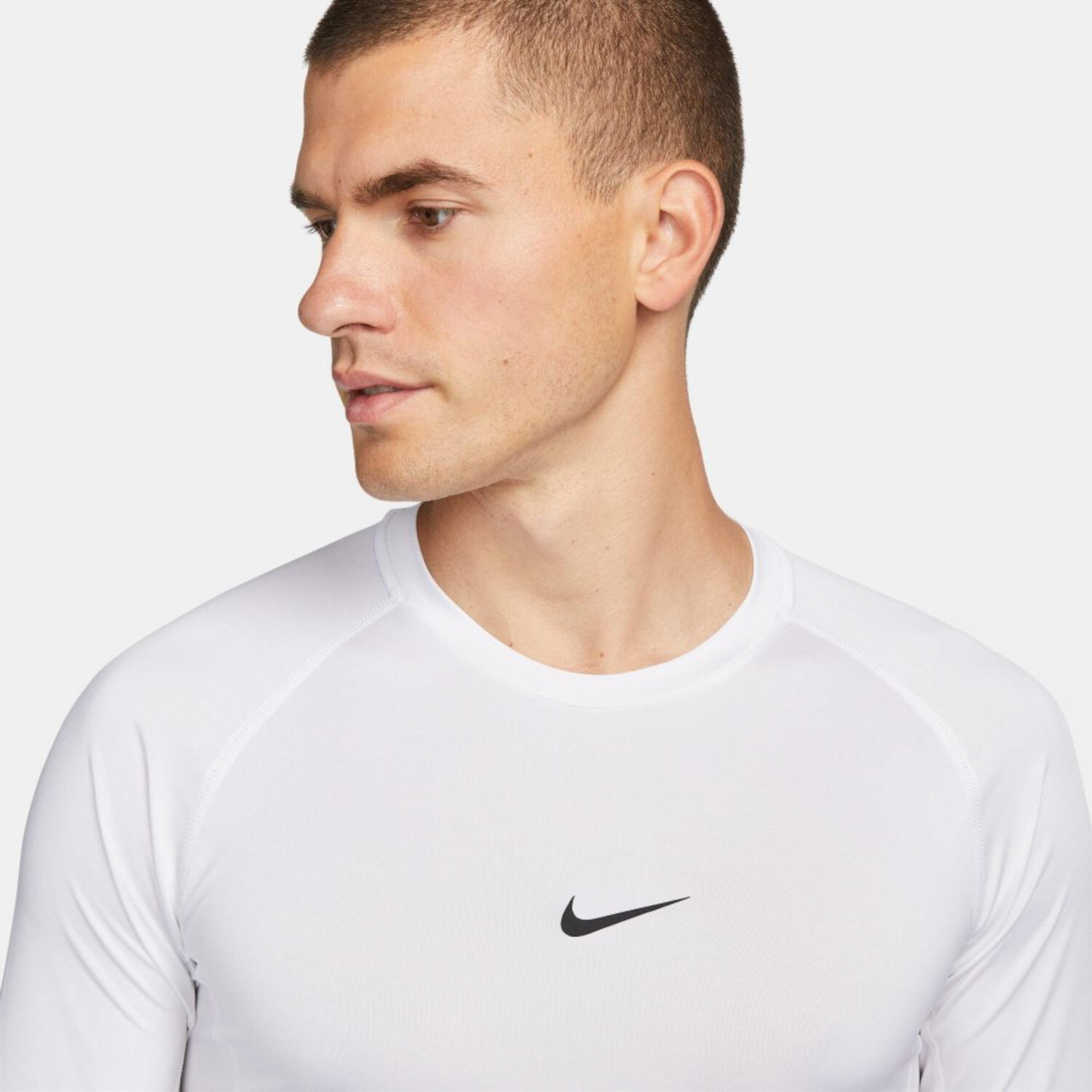 Maglie maniche lunghe da palestra uomo nike bianco 3/5