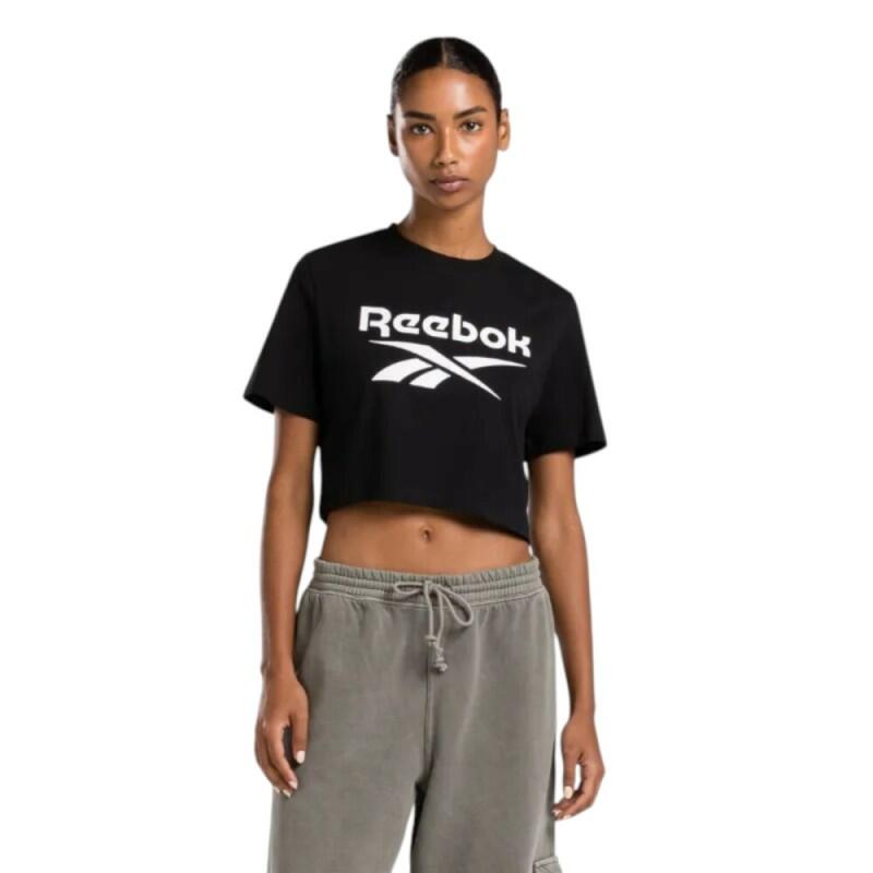 Camiseta Crop Reebok Identity Big Logo Negra Mujer 2/5