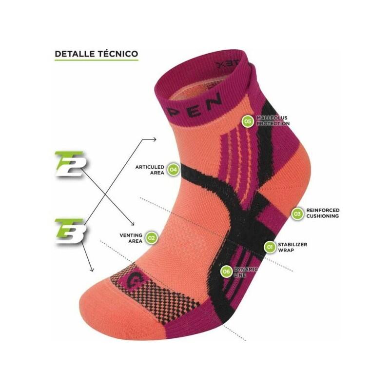 Socken Damen - X3TPWE W's Trail Running Padded Eco - Coral 2/2