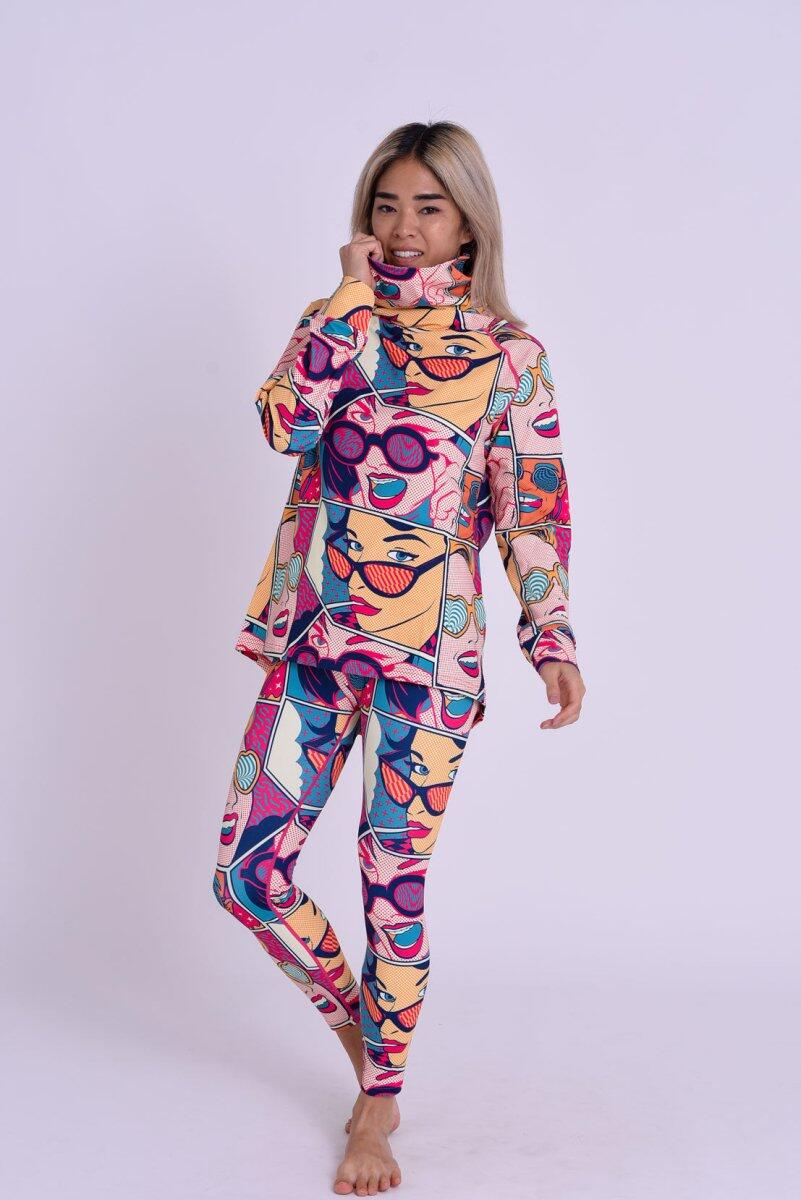 Femme Ski Legging Thermique Comic Book Candy 2/5