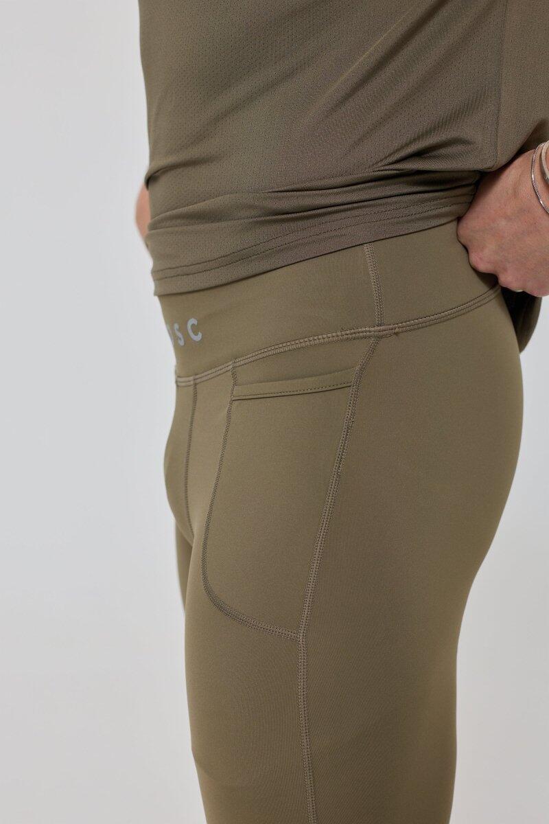 Femme Fitness Legging Taille Haute Elite Kaki 6/7