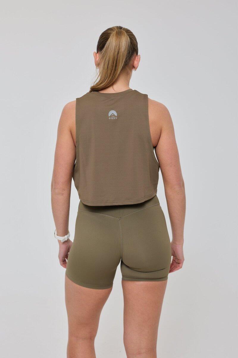 Femme Fitness Débardeur Crop Infinite Kaki 2/6